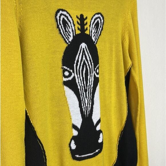 CLICHE‎  WOMEN'S ZEBRA  WOOL BLEND SWEATER SIZE M - Picture 6 of 8